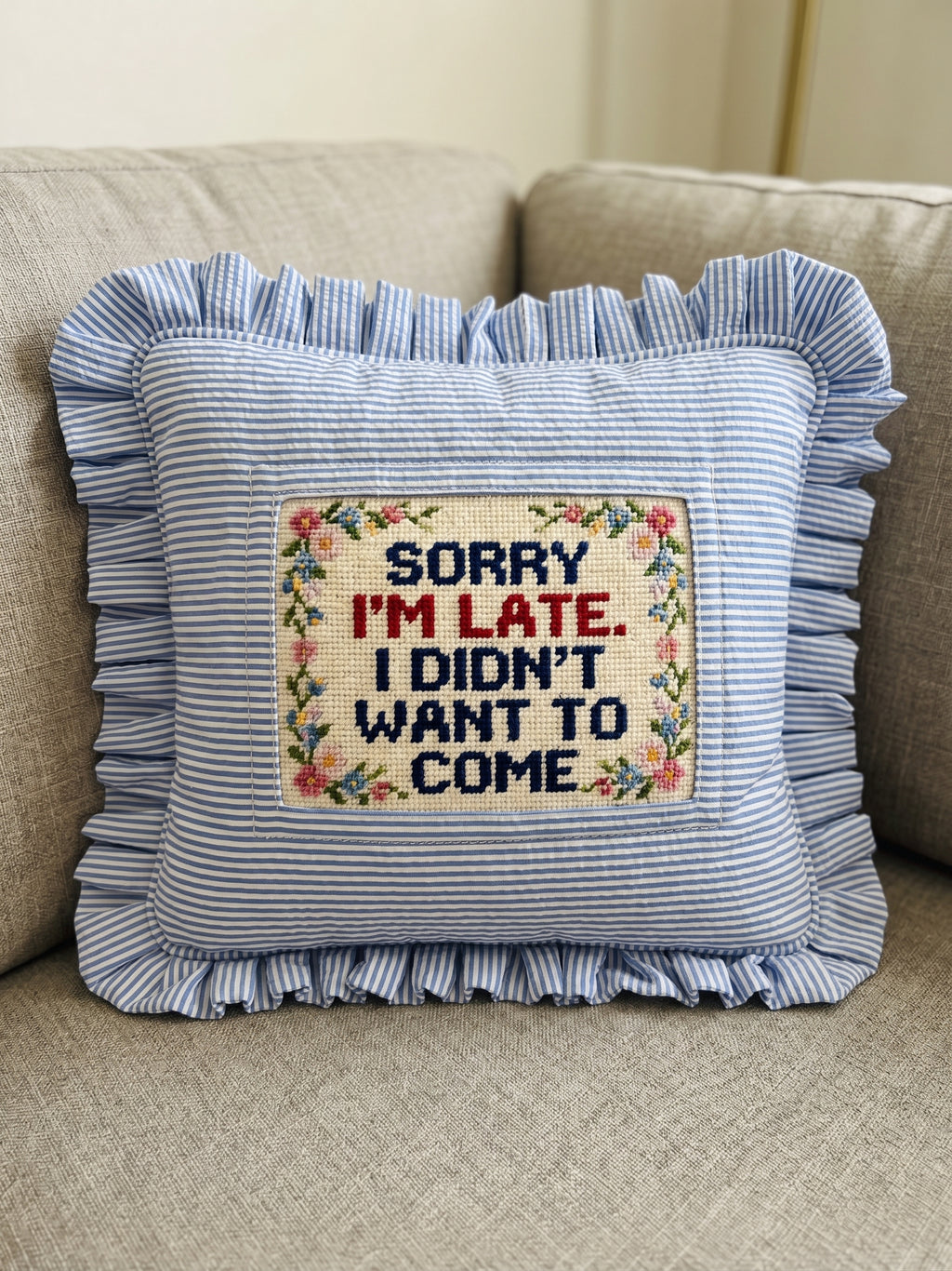 Seersucker Self-Finishing Needlepoint Pillow Cover (PRE-ORDER)