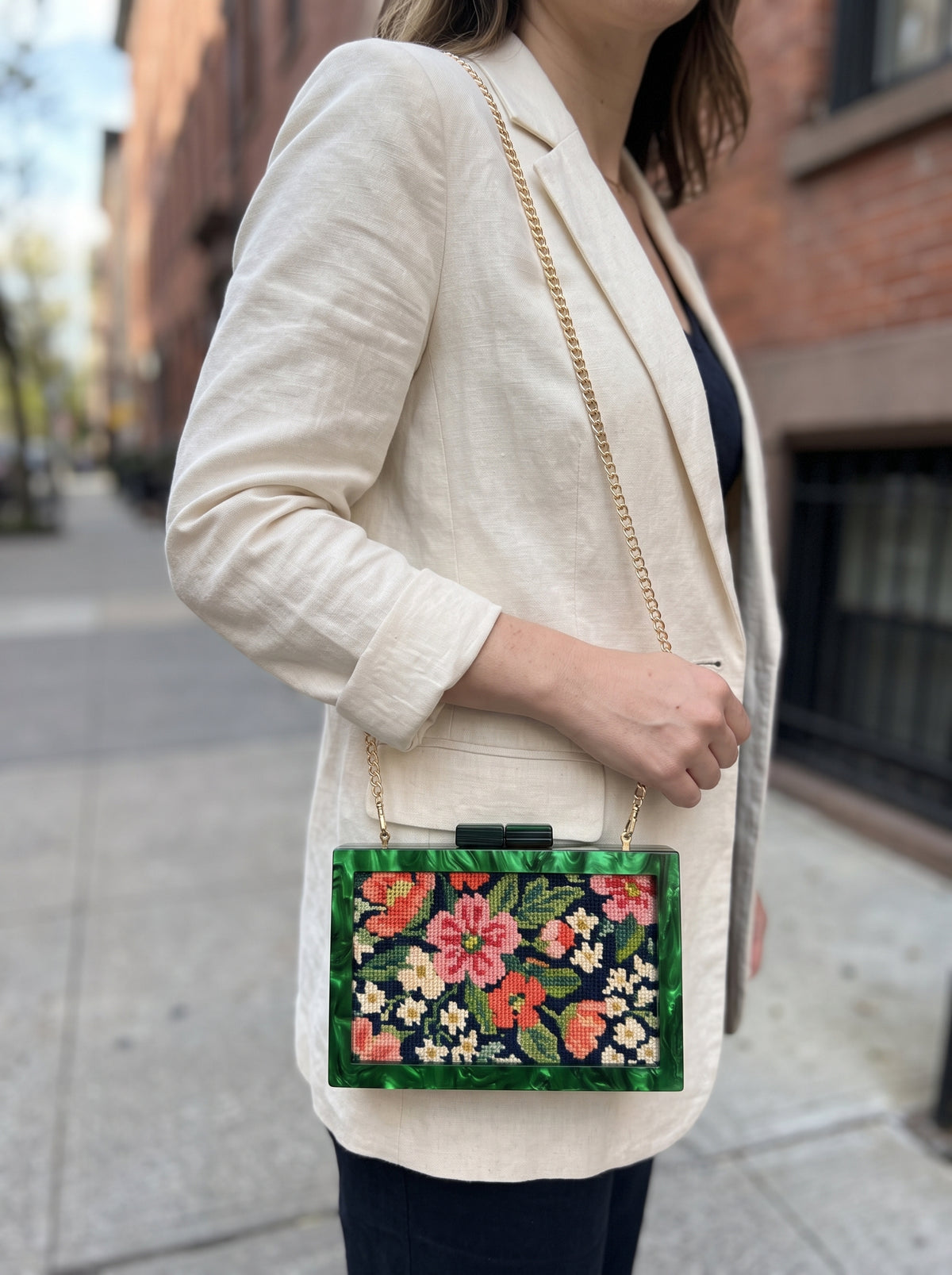 Acrylic Self-Finishing Needlepoint Clutch