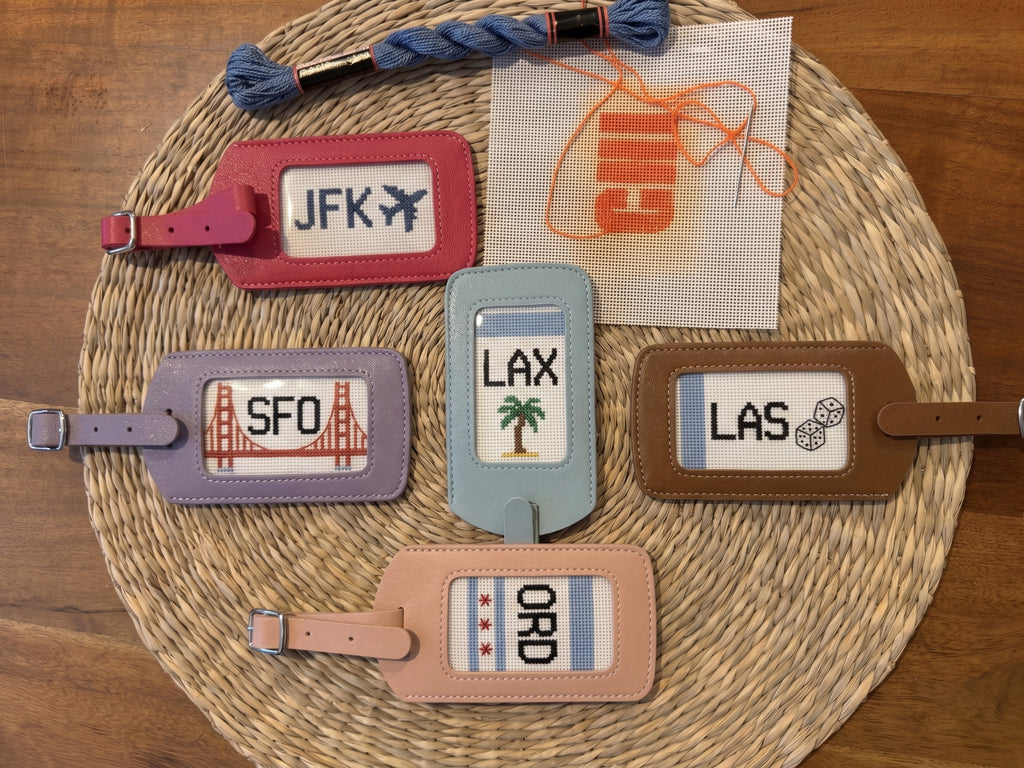 Needlepoint Luggage Tag, Self-Finishing
