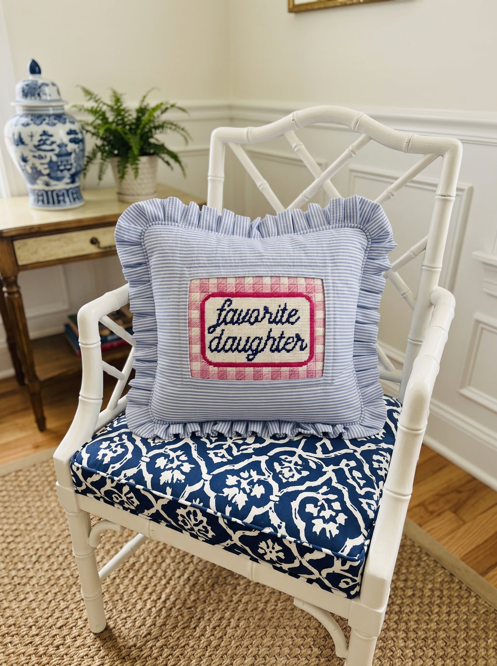 Seersucker Self-Finishing Needlepoint Pillow Cover (PRE-ORDER)