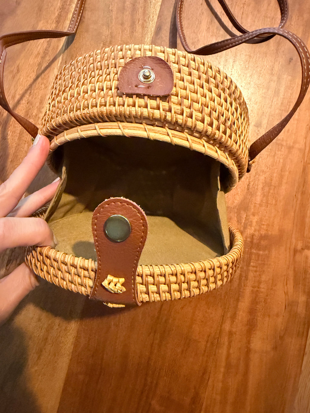 Round Rattan Self-Finishing Needlepoint Crossbody (PRE-ORDER)