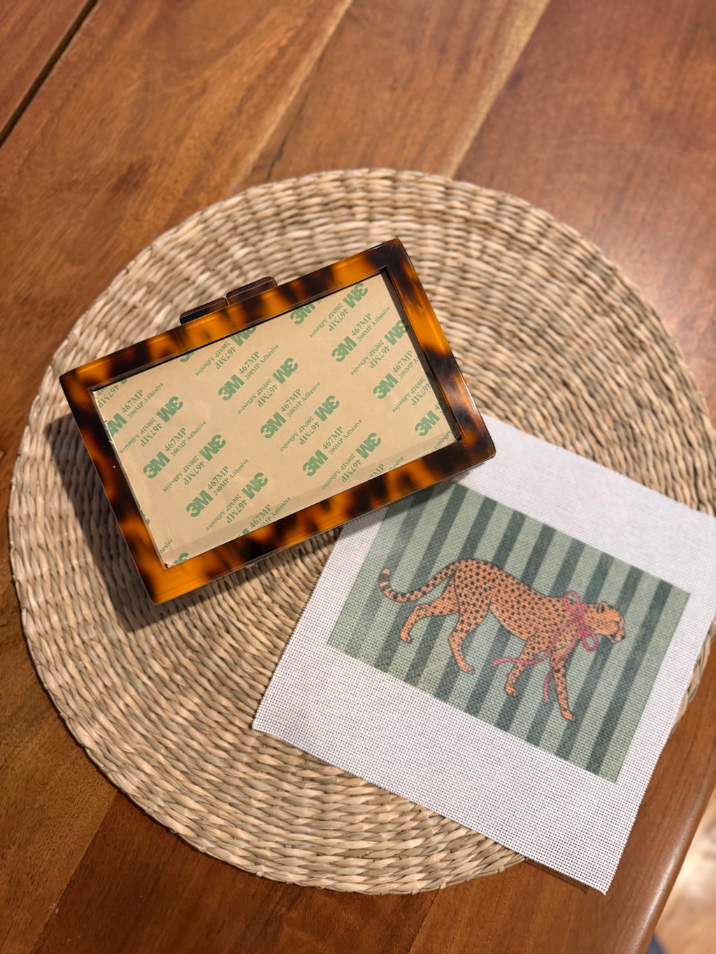 Acrylic Self-Finishing Needlepoint Clutch