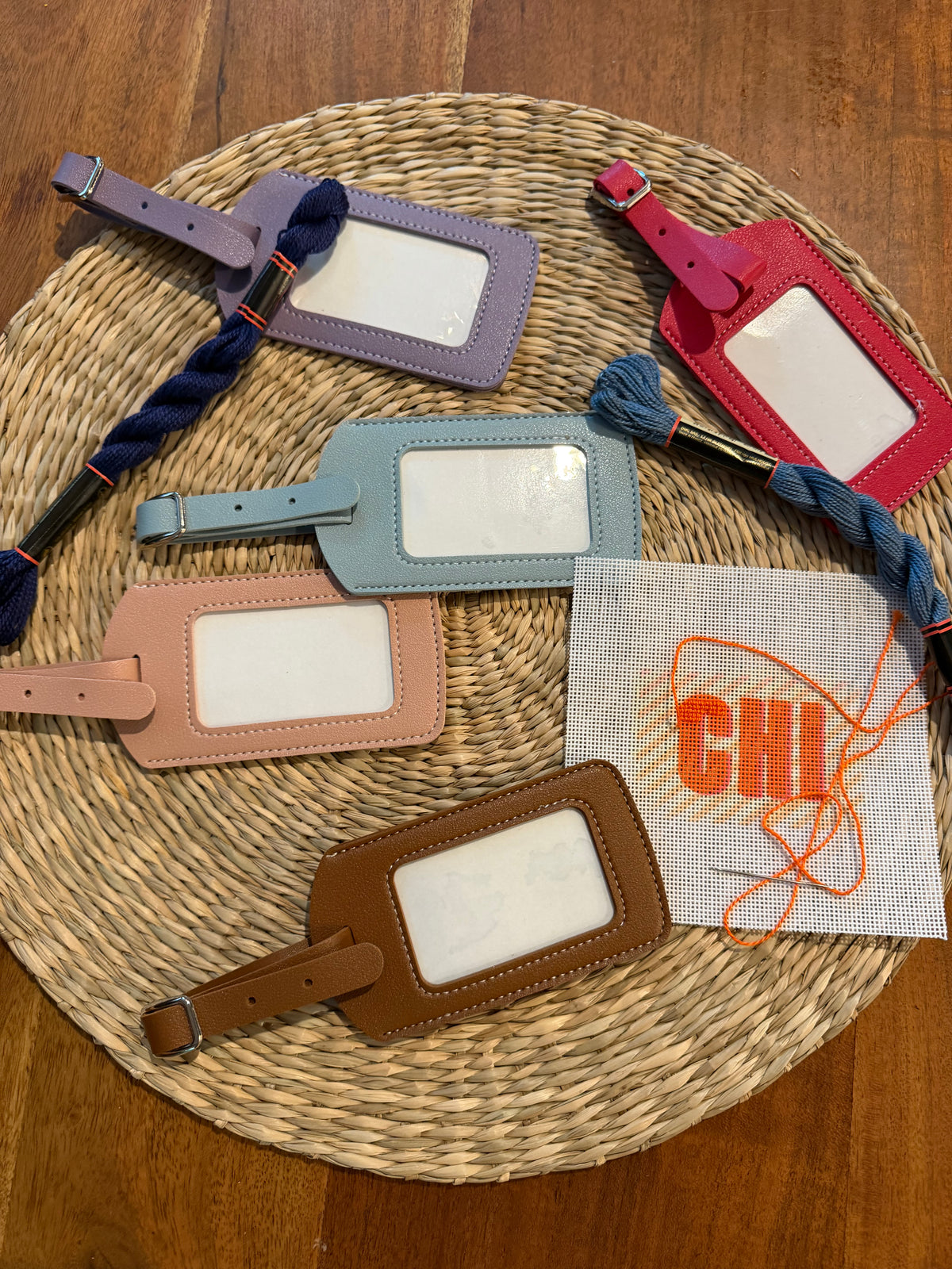 Needlepoint Luggage Tag, Self-Finishing