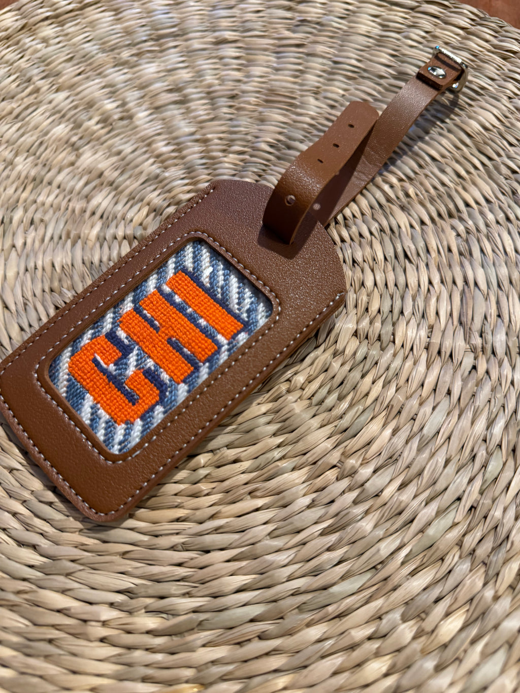 Needlepoint Luggage Tag, Self-Finishing