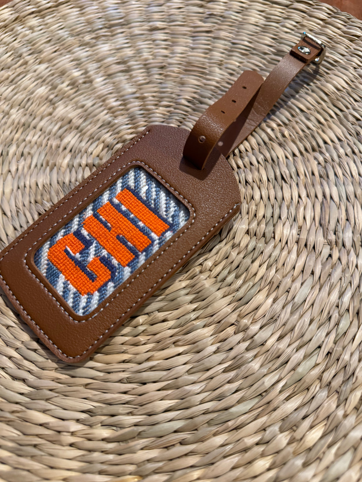 Needlepoint Luggage Tag, Self-Finishing