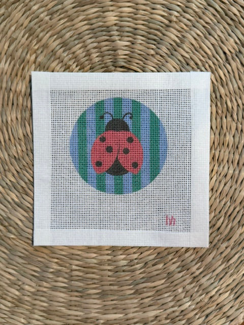 Printed Needlepoint Canvas Bag Charms - Cherry, Love that for you, Ladybug
