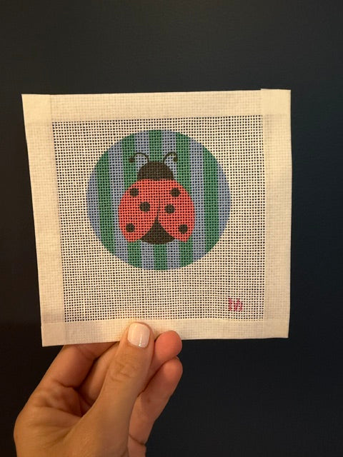 Printed Needlepoint Canvas Bag Charms - Cherry, Love that for you, Ladybug
