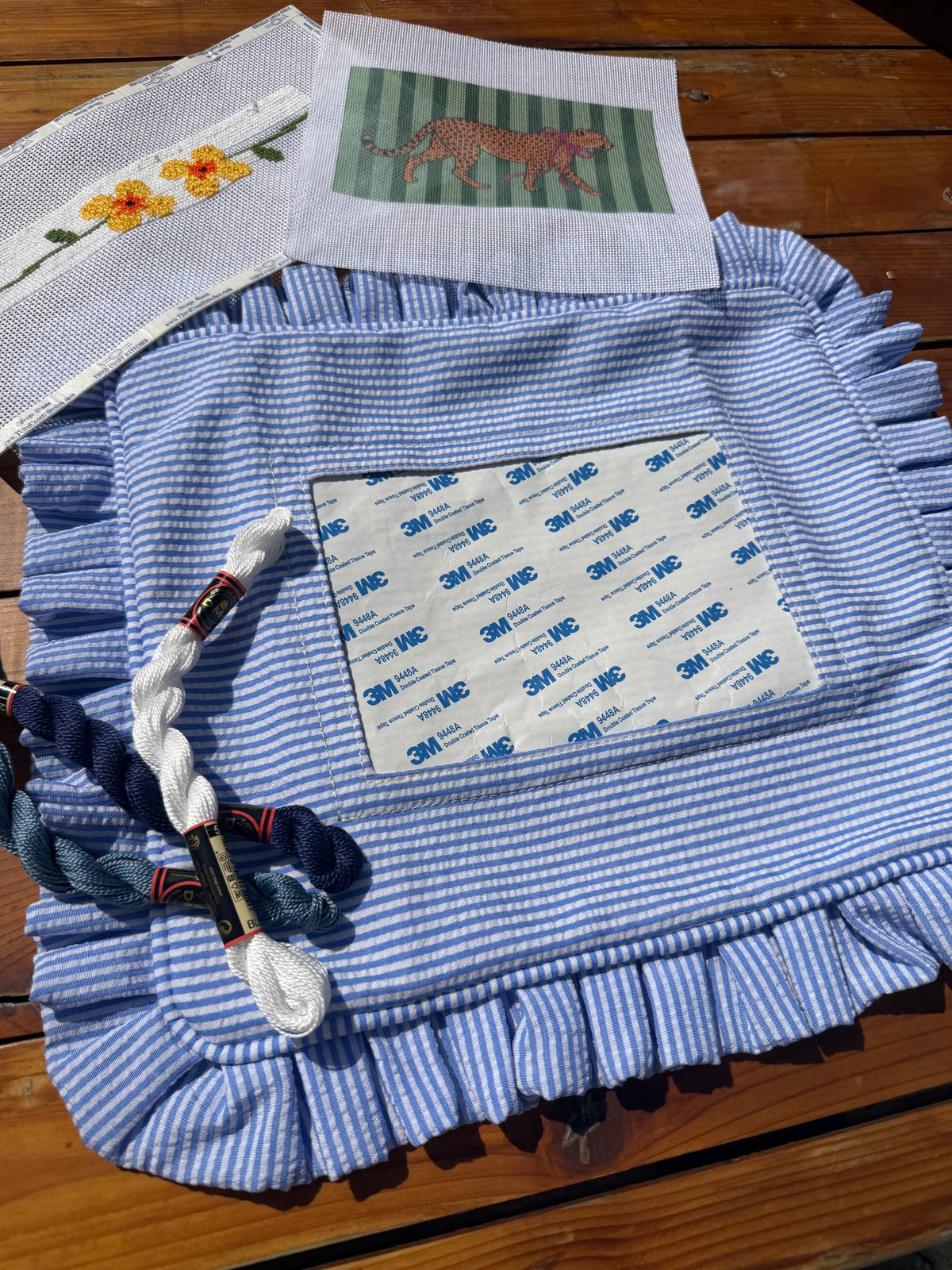 Seersucker Self-Finishing Needlepoint Pillow Cover (PRE-ORDER)